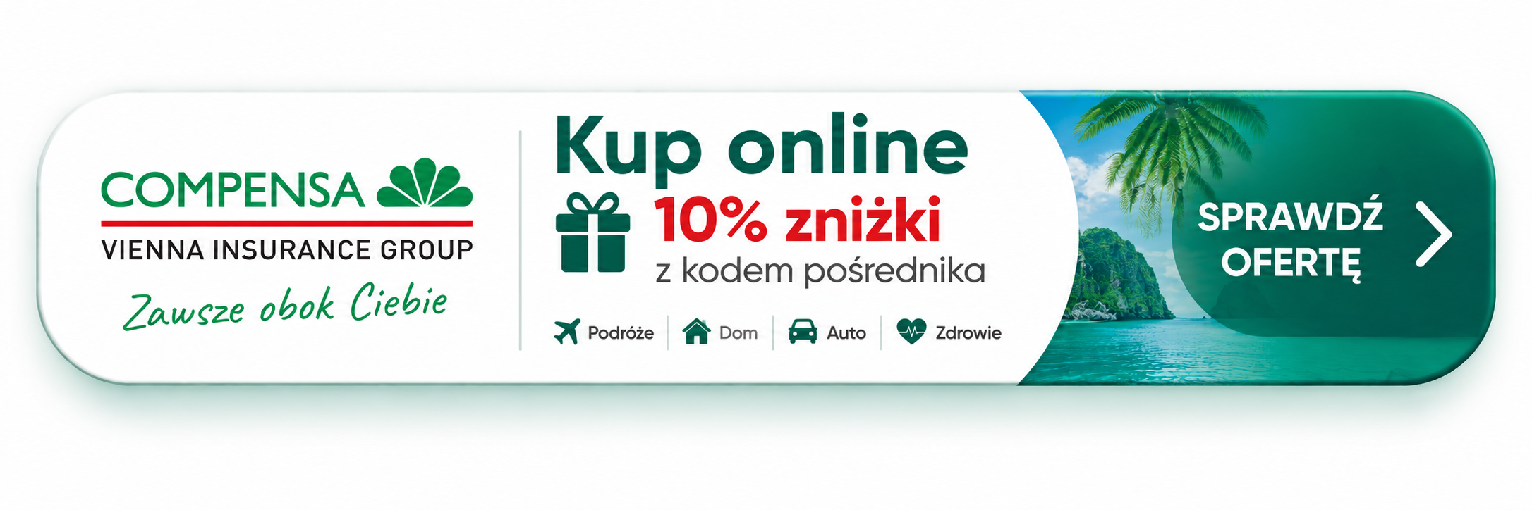 Zielony baner podrny Compensa